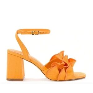 Larroude Selena Ruffle Sandal - Mango 🥭 size 9.5 NEW